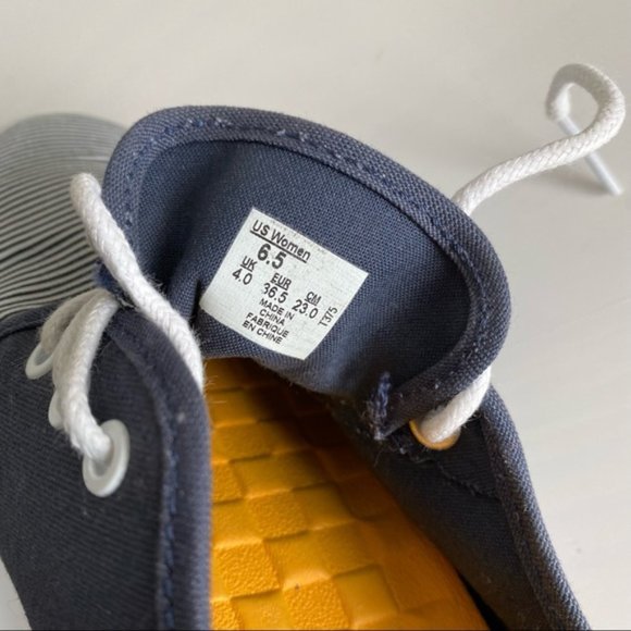 Vans, Dark Blue/White Skinny Stripes Tazie Lace Up Canvas Sneakers, Size 6.5 - Picture 9 of 9